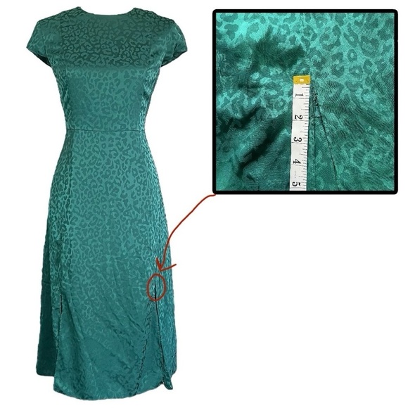 Ted Baker Green Bellana Leopard Dress sz 3 - Picture 8 of 16